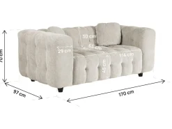 Canapé droit en tissu chenille