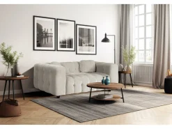 Canapé droit en tissu chenille