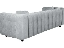 Canapé droit en tissu chenille "Vendome" - 3 places - Gris