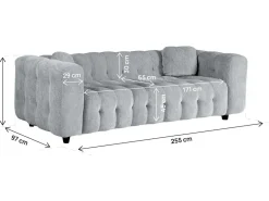 Canapé droit en tissu chenille 