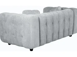 Canapé droit en tissu chenille "Vendome" - 2 places - Gris