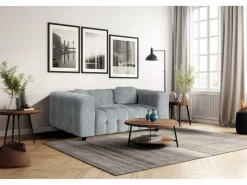 Canapé droit en tissu chenille 