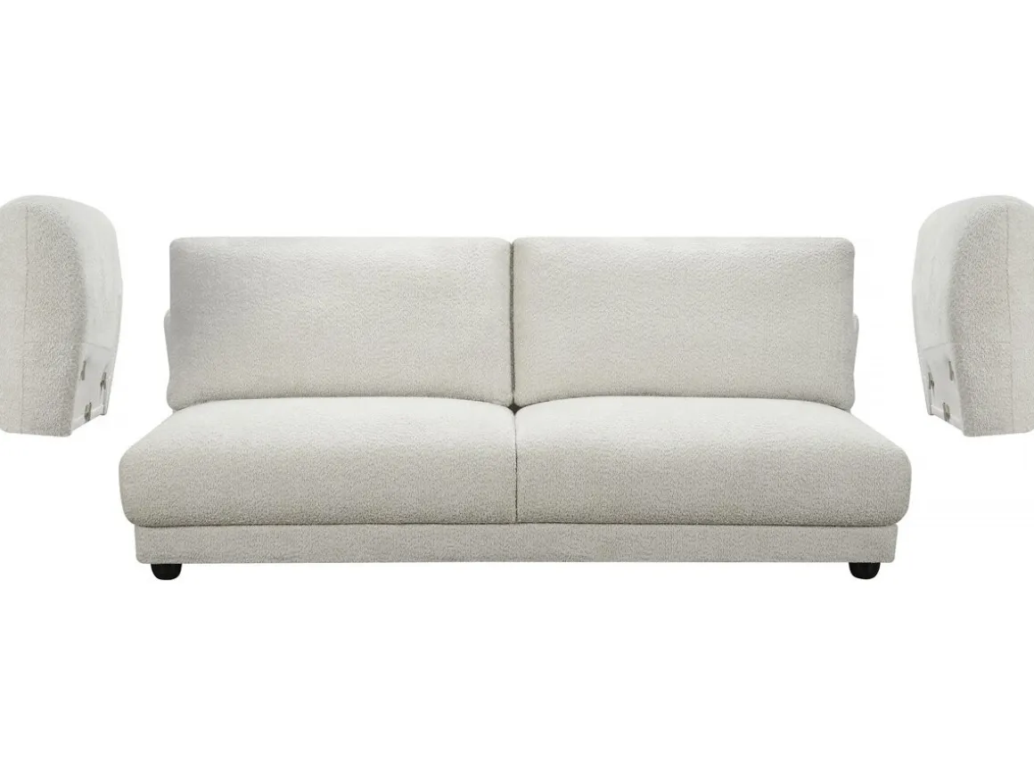 Canapé droit en tissu chenille "Saint Germain S" - 3 places - Beige