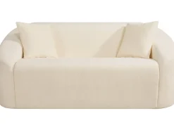 Canapé droit fixe en tissu "Ondine" - 2 places - Beige