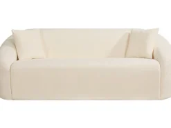 Canapé droit fixe en tissu "Ondine" - 3 places - Beige