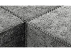 Canapé droit modulable avec ottoman en tissu texturé 
