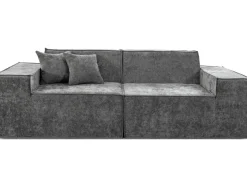 Canapé droit modulable en tissu texturé "Lusso" - 3 places - Gris