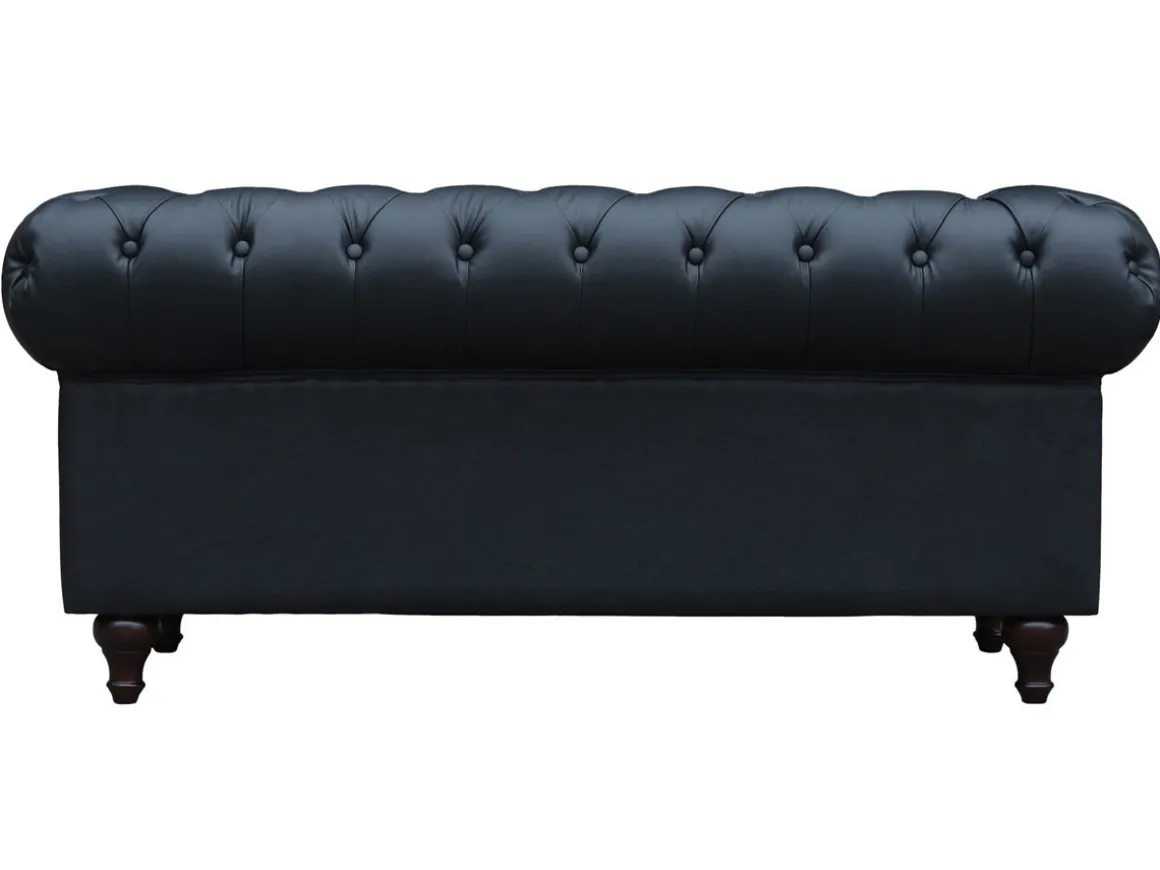 Canapé fixe Chesterfield "Aliza" - 157 x 82 x 70 cm - 2 places - Noir