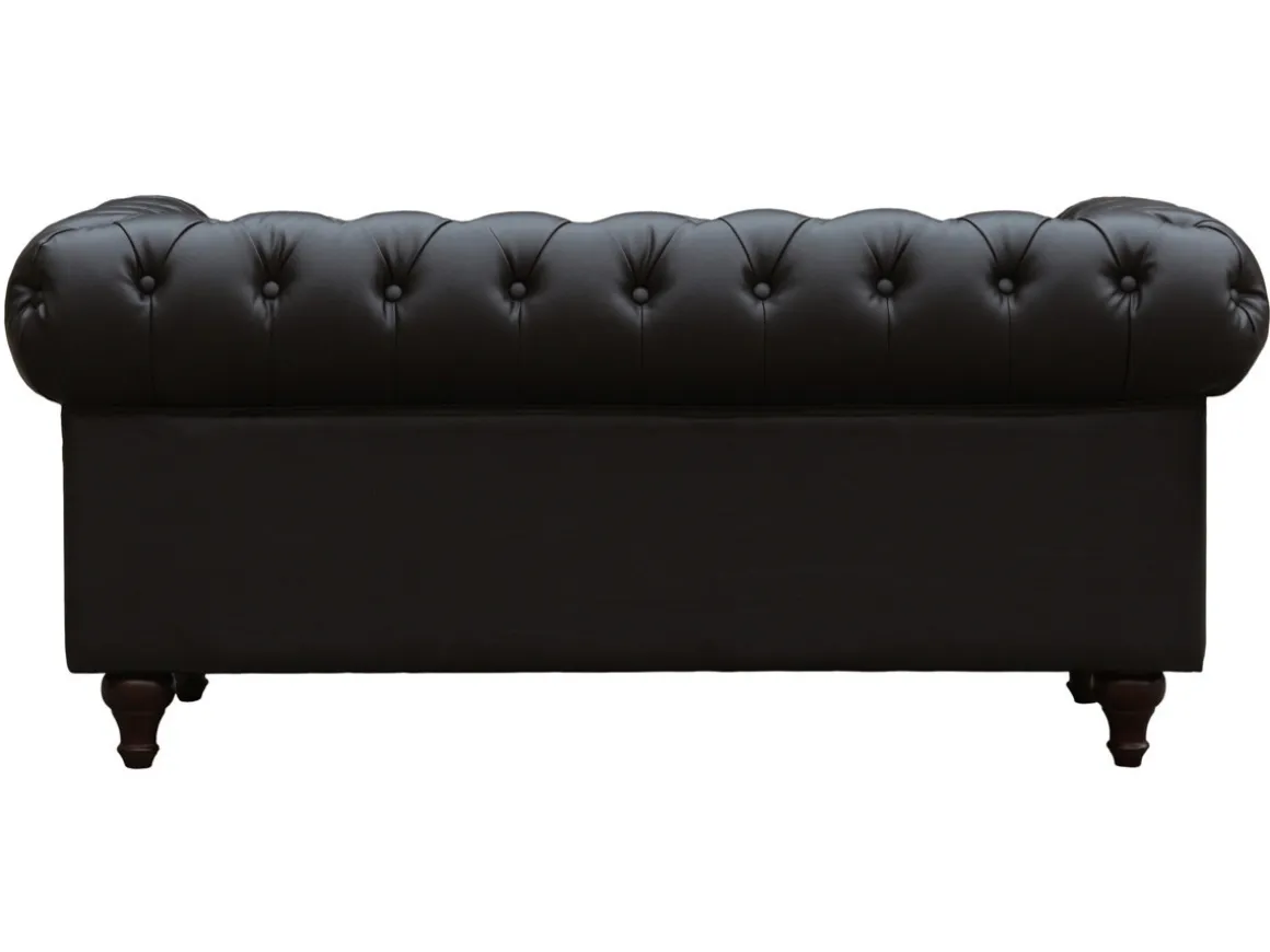 Canapé fixe Chesterfield "Aliza" - 157 x 82 x 70 cm - 2 places - Marron