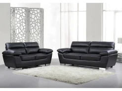 Canapé fixe en cuir reconstitué et PVC 