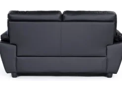 Canapé fixe en cuir reconstitué et PVC "Dallas" - 169 x 88 x 90 cm - 2 places - Noir