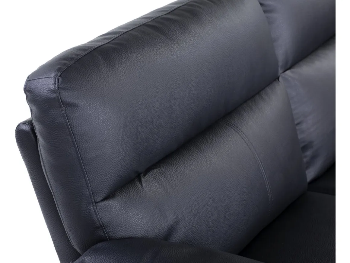 Canapé fixe en cuir reconstitué et PVC "Dallas" - 169 x 88 x 90 cm - 2 places - Noir