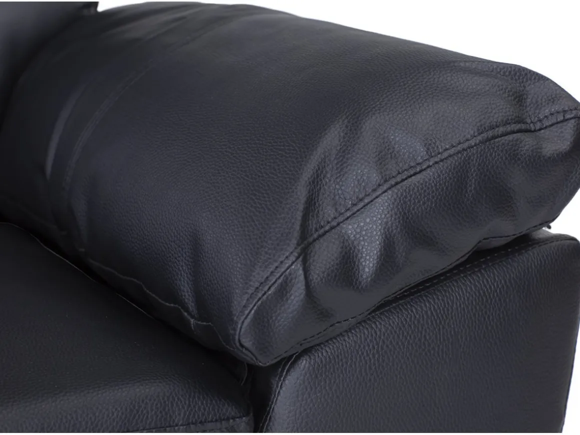 Canapé fixe en cuir reconstitué et PVC "Dallas" - 169 x 88 x 90 cm - 2 places - Noir