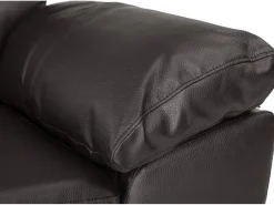 Canapé fixe en cuir reconstitué et PVC "Dallas" - 169 x 88 x 90 cm - 2 places - Chocolat