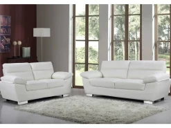 Canapé fixe en cuir reconstitué et PVC