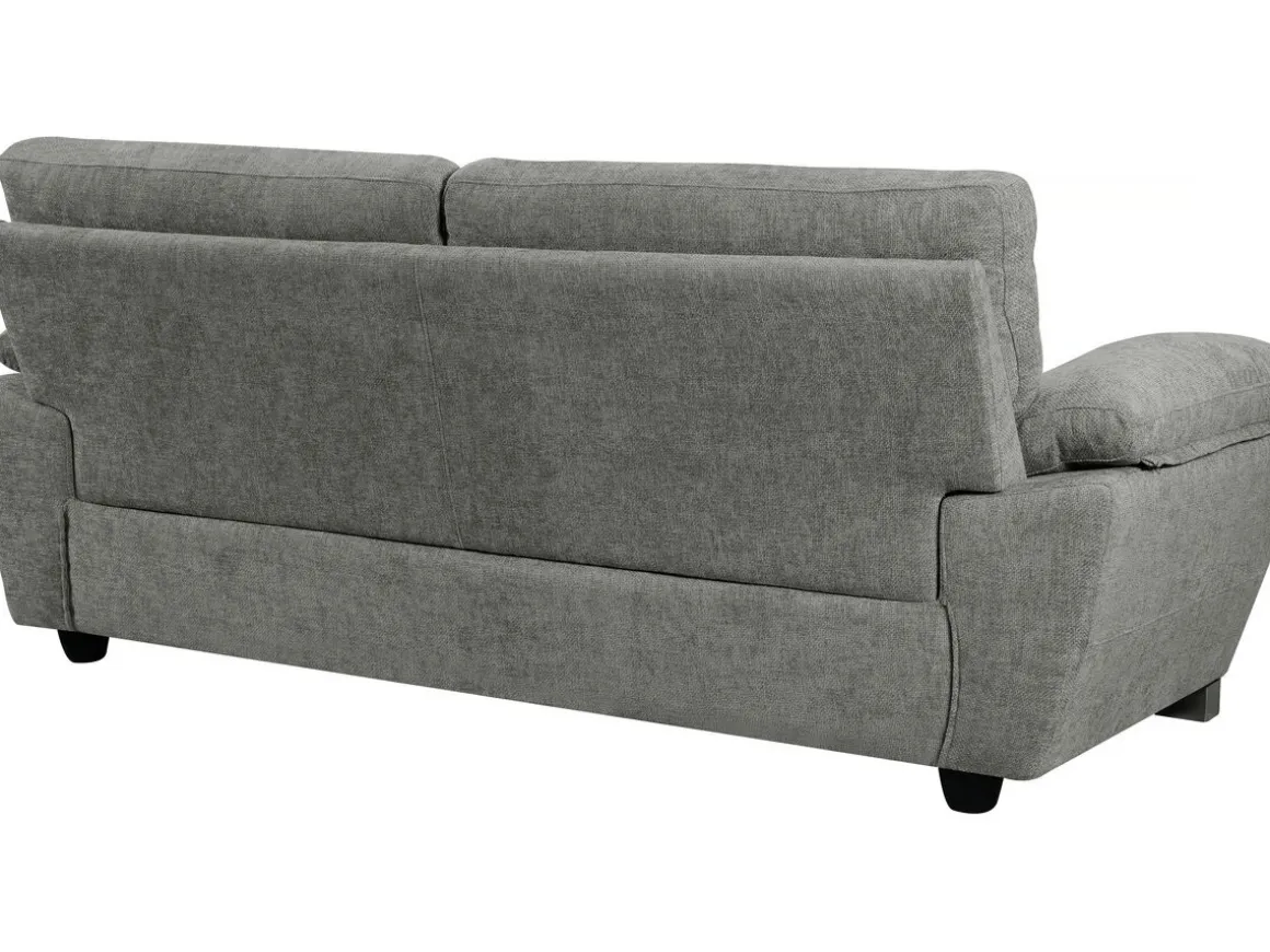 Canapé fixe en tissu "Dallas" - 210 X 88 X 90 cm - 3 places - Gris