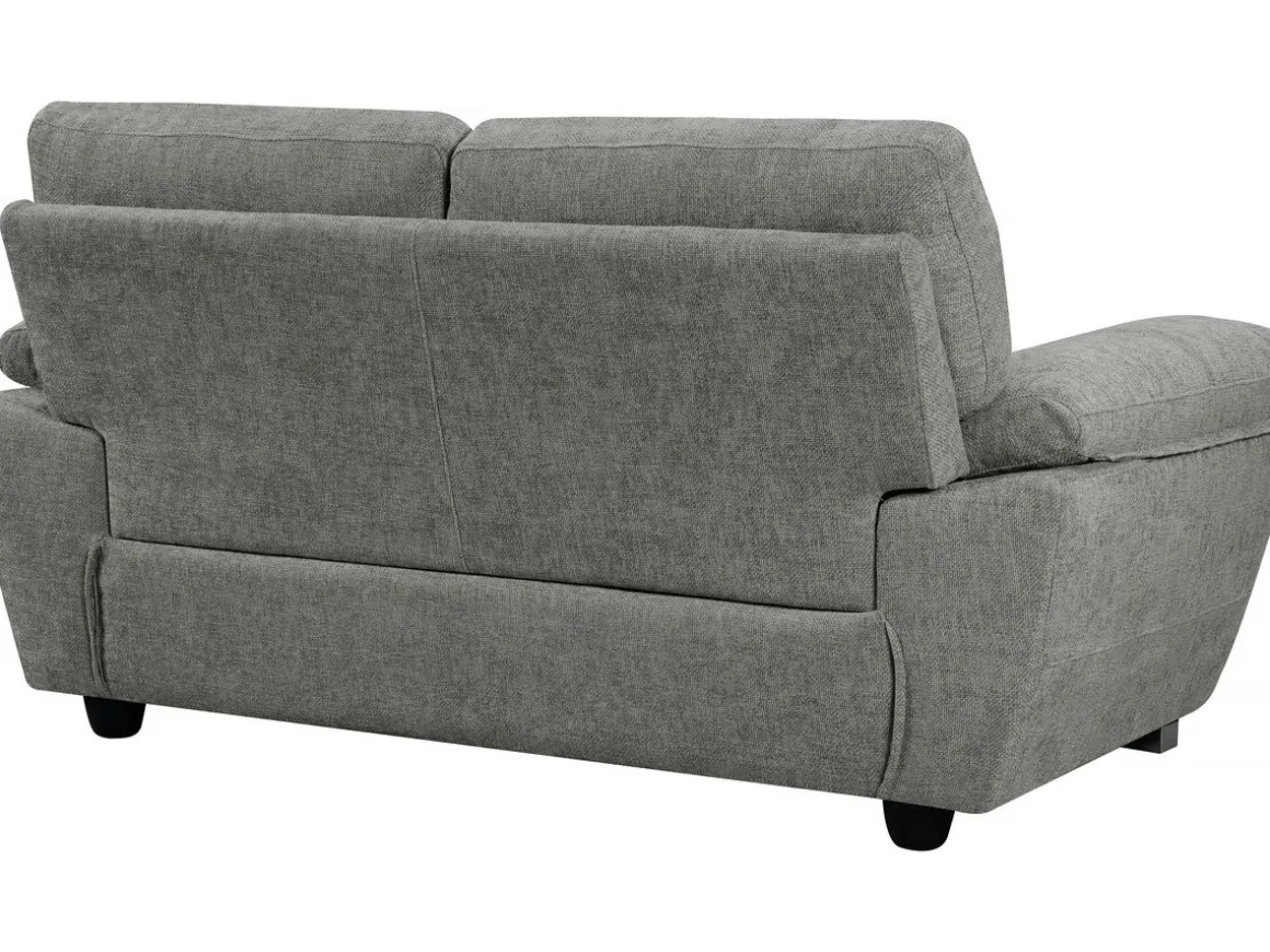 Canapé fixe en tissu "Dallas" - 169 x 88 x 90 cm - 2 places - Gris