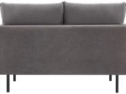 Canapé fixe tissu "Rudy" - 132 x 78 x 88 cm - 2 places - Gris foncé