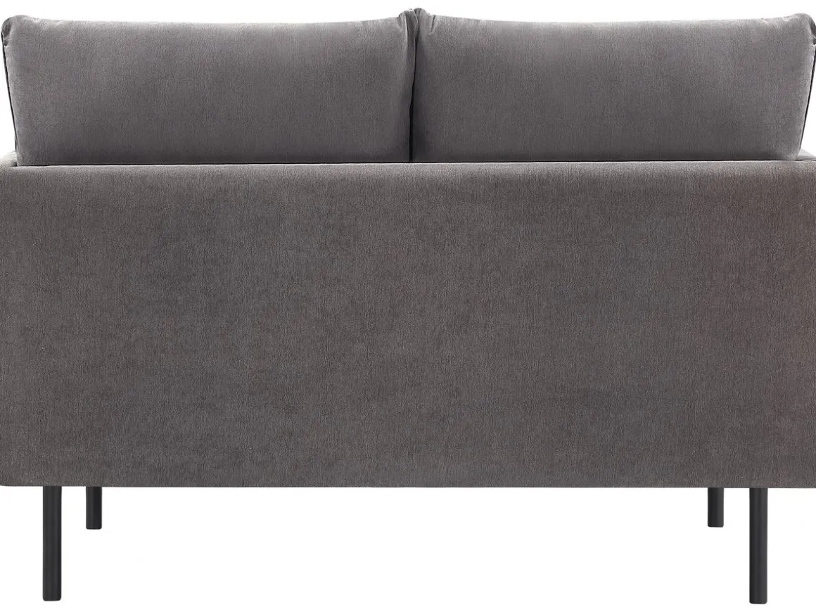 Canapé fixe tissu "Rudy" - 132 x 78 x 88 cm - 2 places - Gris foncé