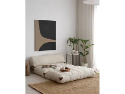 Canapé-lit 2 places en tissu "Fold" - 120 x 75 x 79 cm - Crème
