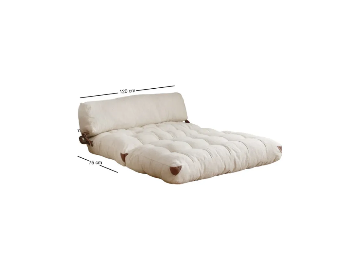Canapé-lit 2 places en tissu "Fold" - 120 x 75 x 79 cm - Crème