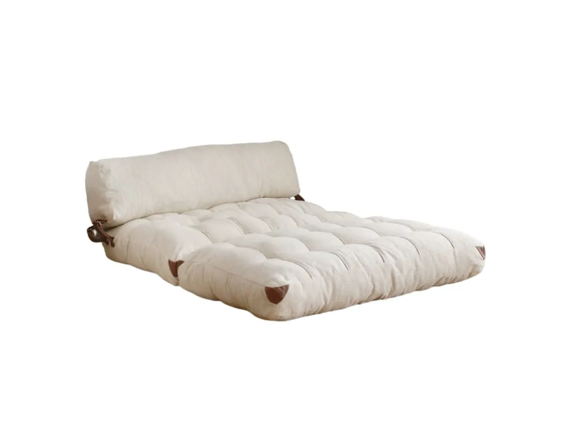 Canapé-lit 2 places en tissu "Fold" - 120 x 75 x 79 cm - Crème