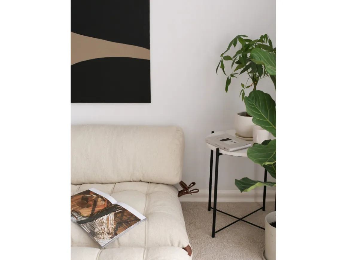 Canapé-lit 2 places en tissu "Fold" - 120 x 75 x 79 cm - Crème