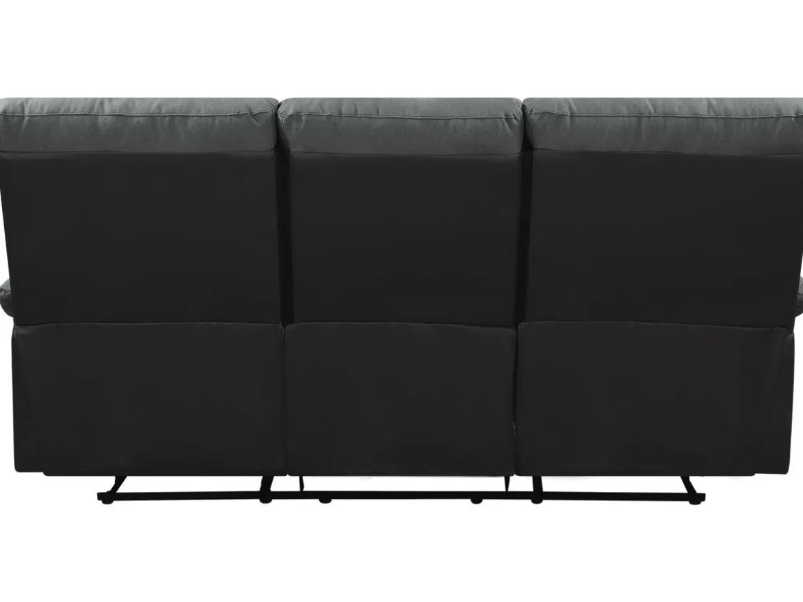Canapé relax "Lincoln" - 3 places - Noir / Gris foncé