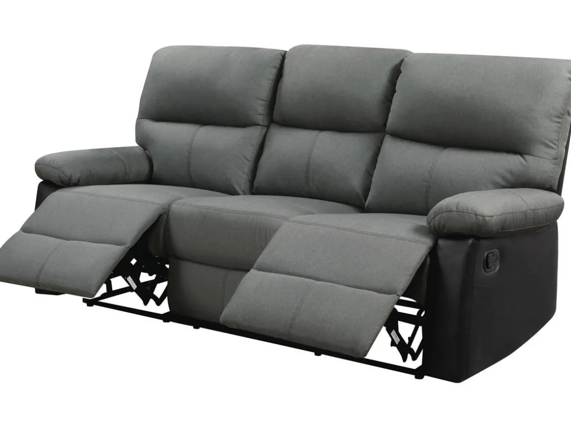 Canapé relax "Lincoln" - 3 places - Noir / Gris foncé