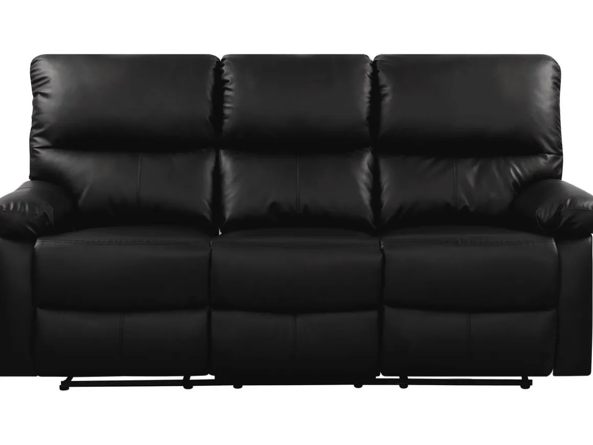 Canapé relax "Lincoln" - 197 x 89 x 103 cm - 3 places - Noir