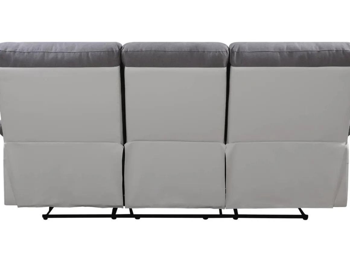 Canapé relax "Lincoln" - 197 x 89 x 103 cm - 3 places - Blanc / Gris clair