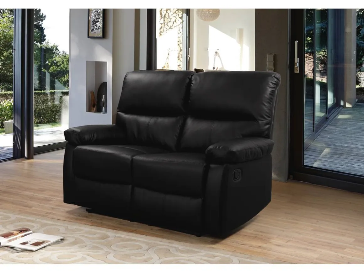 Canapé relax "Lincoln" - 147 x 89 x 103 cm - 2 places - Noir