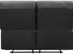 Canapé relax "Lincoln" - 147 x 89 x 103 cm - 2 places - Noir / Gris foncé