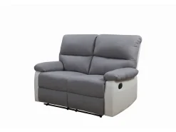 Canapé relax "Lincoln" - 147 x 89 x 103 cm - 2 places - Blanc / gris clair