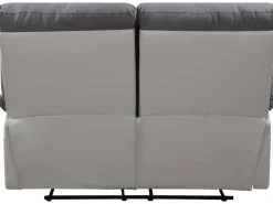 Canapé relax "Lincoln" - 147 x 89 x 103 cm - 2 places - Blanc / gris clair