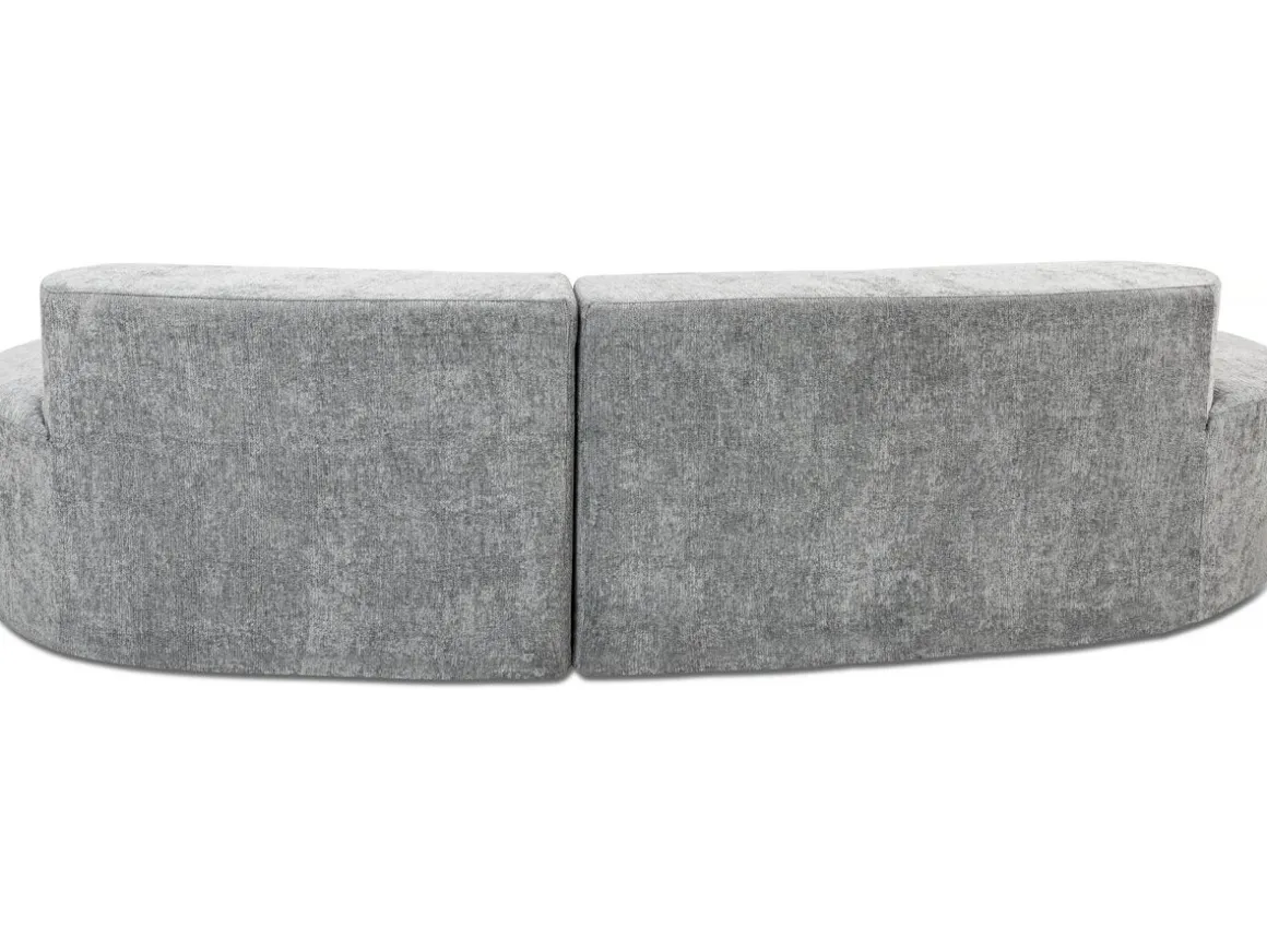 Canapé virgule en tissu texturé "Avola" - 3 places - Gris