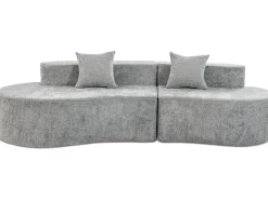 Canapé virgule en tissu texturé