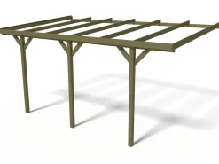 Carport bois adossé voiture "Solar 2" - 300 x 454 x 245 cm