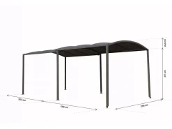 Carport en métal extensible " Mathis" - 303/566 x 295 x 240 cm - Gris