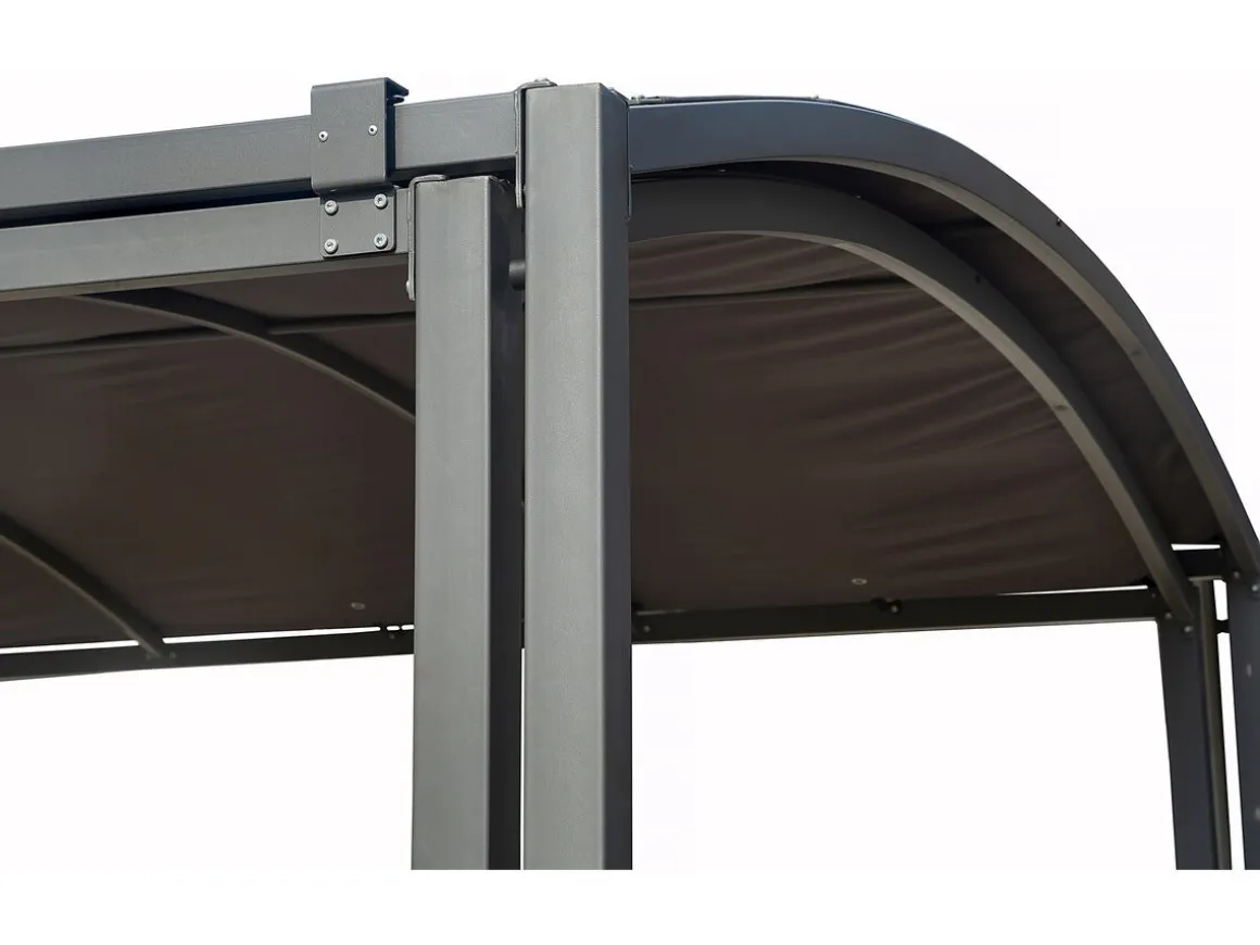 Carport en métal extensible " Mathis" - 303/566 x 295 x 240 cm - Gris