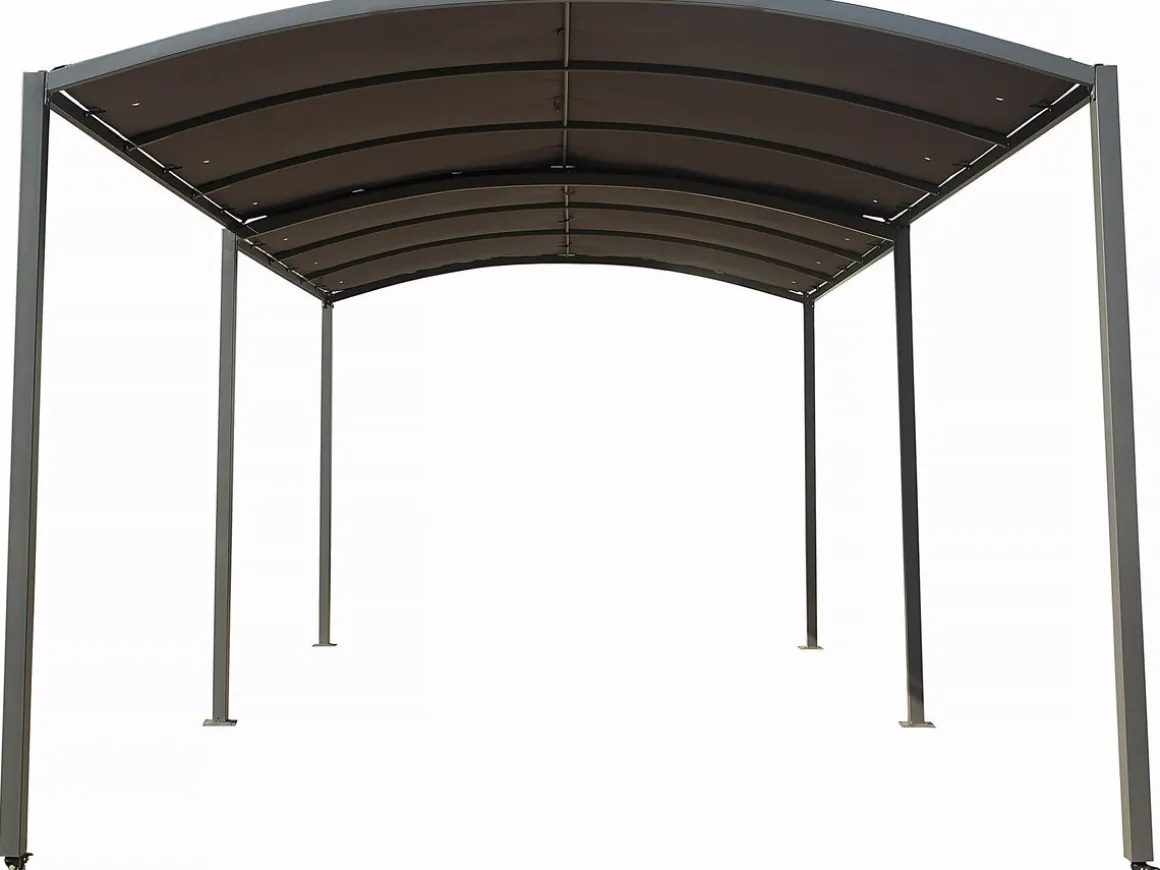 Carport en métal extensible " Mathis" - 303/566 x 295 x 240 cm - Gris