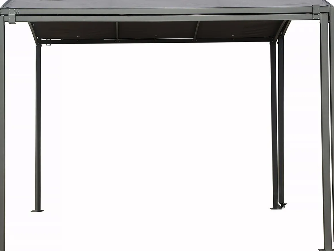 Carport en métal extensible " Mathis" - 303/566 x 295 x 240 cm - Gris