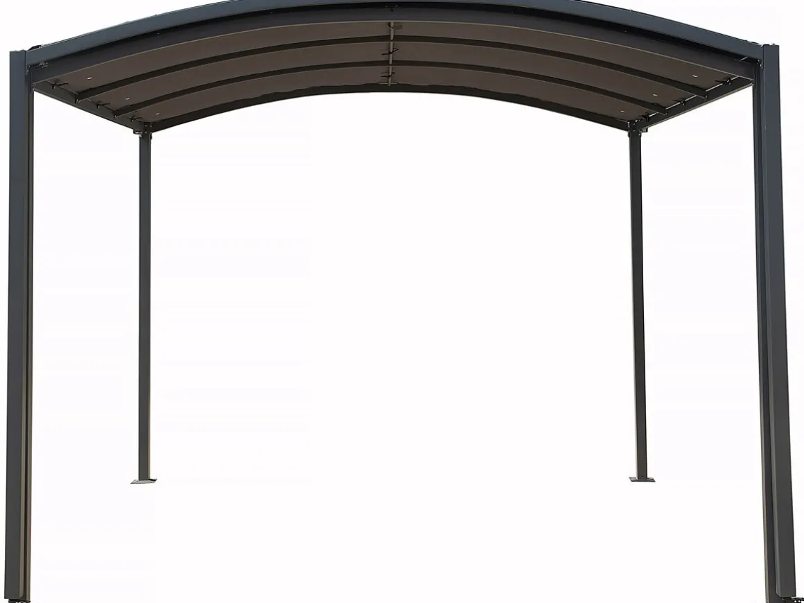Carport en métal extensible " Mathis" - 303/566 x 295 x 240 cm - Gris