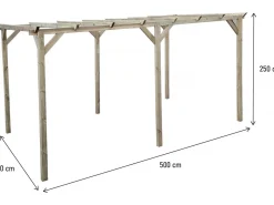 Carport voiture en bois "Solar II" 3 x 5 x 2.4
