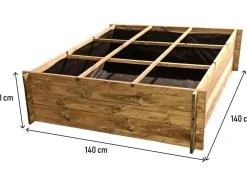 Carré potager en bois "Nigelle" - 140 x 140 x 40 cm
