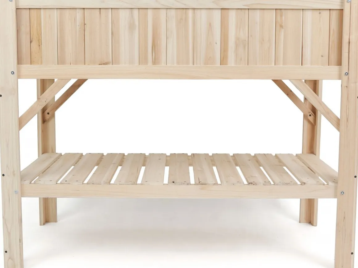 Carré potager en bois sur pieds "Magnolia" - 115 x 57 x 90 cm - Beige