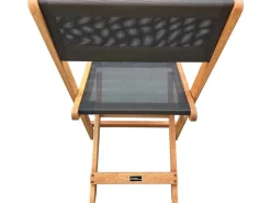 Chaise pliante en bois exotique "Seoul" - Maple - Noir - Lot de 2