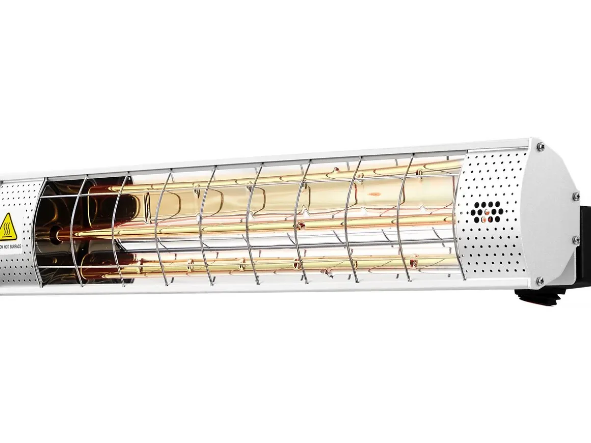 Chauffage de terrasse infrarouge - 2000W - Argenté