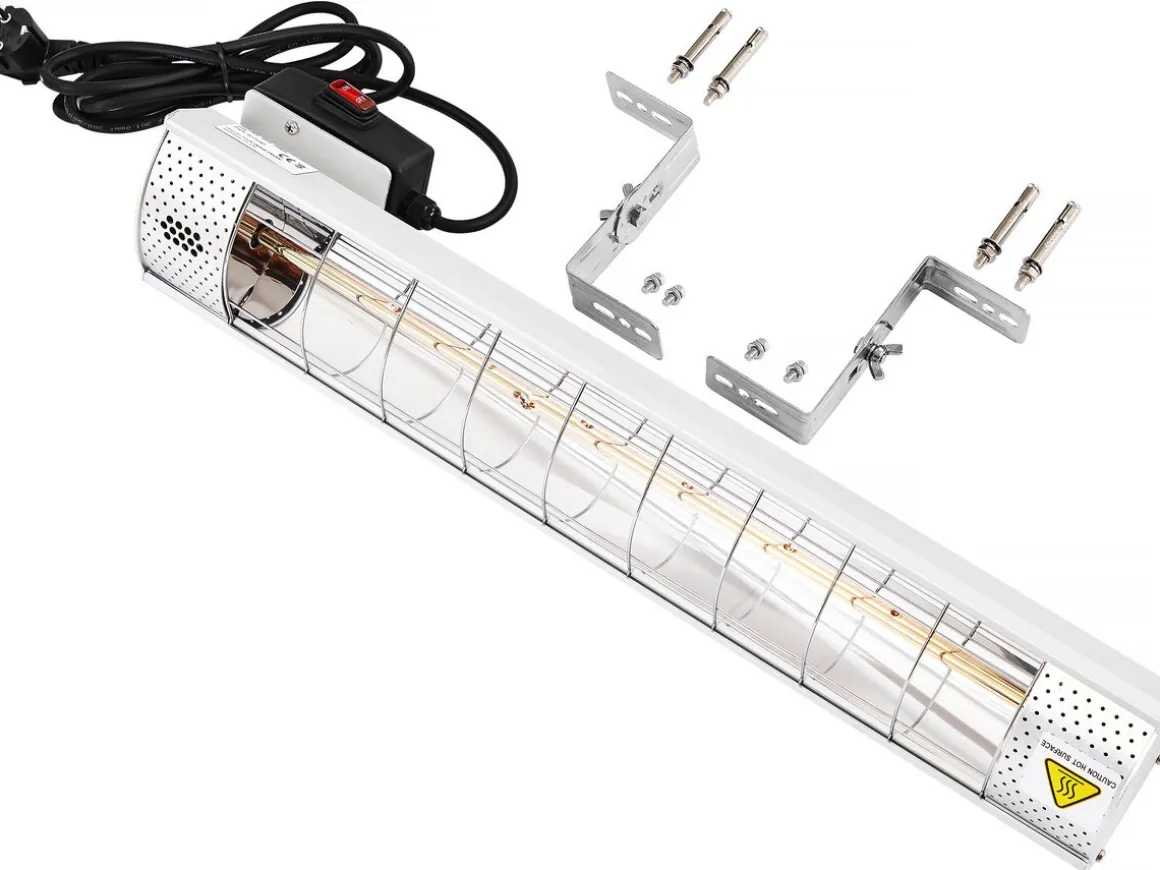 Chauffage de terrasse infrarouge - 2000W - Argenté