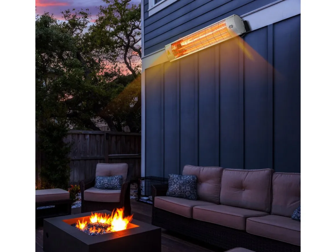 Chauffage de terrasse infrarouge - 2000W - Argenté
